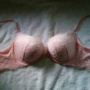 Victorias secret bra 34C plunge pink lace
